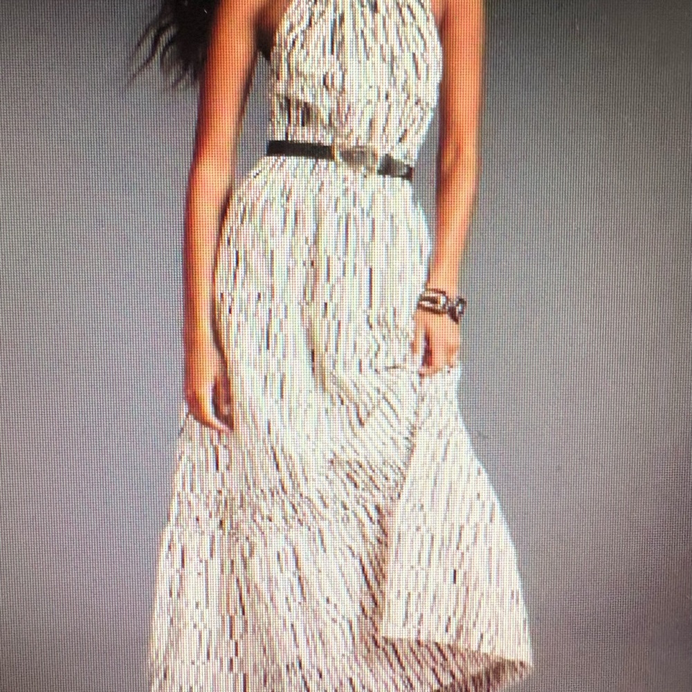 NWT Anthropologie Black and Beige Maxi Dress